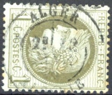 [O SUP] N° 50, 1c Vert-olive - TB Obl Càd 'Alger' - 1871-1875 Ceres