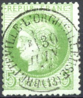 [O SUP] N° 53, 5c Vert-jaune - Superbe Obl Càd Centrale - 1871-1875 Cérès