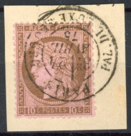[O SUP] N° 58, 10c Brun/rose - Superbe Obl Cachet à Date - 1871-1875 Ceres