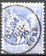 [O SUP] N° 68, 25c Outremer, Bon Centrage - TB Obl Centrale Càd 'Eure' - Cote: 85€ - 1876-1878 Sage (Type I)