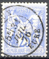 [O SUP] N° 68, 25c Outremer, Bon Centrage - TB Obl Centrale Càd 'Eure' - Cote: 85€ - 1876-1878 Sage (Tipo I)