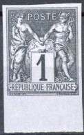 [** SUP] N° 83, 1c Noir/azuré (II), ND Avec Bdf - Fraîcheur Postale - Cote: 100€ - 1876-1898 Sage (Tipo II)