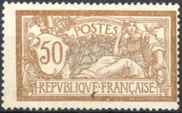 [** SUP] N° 120-cu, 50c Brun Et Gris, Fraîcheur Postale - 'E' De REPUBLIQUE Barré - Cote: 580€ - 1900-27 Merson