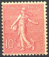 Delcampe - [** SUP] N° 129e, 10c Rose - Impression Recto-verso (bande Blanche Au Verso) - Cote: 70€ - 1903-60 Sower - Ligned