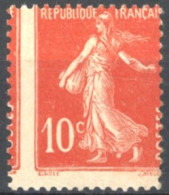 [** SUP] N° 135-cu, 10c Rouge - Superbe Piquage à Cheval - 1903-60 Säerin, Untergrund Schraffiert