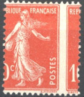 [* SUP] N° 135-cu, 10c Rouge - Superbe Piquage à Cheval - 1903-60 Semeuse Lignée