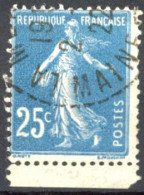 [O SUP] N° 140C, 25c Bleu, Type IB. Bdf - Signé - Cote: 50€ - 1903-60 Semeuse Lignée