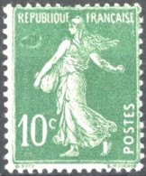 [** SUP] N° 159-cu, 10c Vert - Halo Sous 'Republique' - 1903-60 Semeuse A Righe