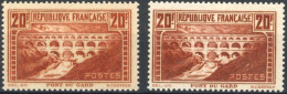 [** SUP] N° 262+262a, 20f Pont Du Gard (IIB), Les 2 Nuances Dont Le Chaudron Foncé - Fraîcheur Postale - Cote: 1125€ - Unused Stamps