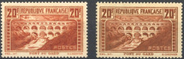 [* SUP] N° 262+262a, 20f Pont Du Gard (IIB), Les 2 Nuances Dont Le Chaudron Foncé - Légère Trace. Grande Fraîcheur - Cot - Unused Stamps