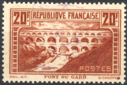 [O SUP] N° 262b, 20f Pont Du Gard (IIB), Rivière Blanche - Oblitération Quasi Absente - Cote: 55€ - Gebraucht