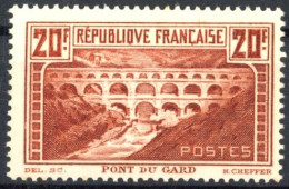 [** SUP] N° 262A, 20f Pont Du Gard (I), Bon Centrage - Fraîcheur Postale. Certificat Photo - Cote: 575€ - Ongebruikt