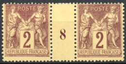 [**/* SUP] N° 85, 2c Brun-rouge, Trace Sur Bdf (timbres **) - Millesime 8 - Cote: 38€ - Millesimes