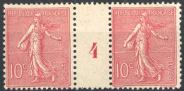 [**/* SUP] N° 129, 10c Rose (II), Trace Sur Bdf (timbres **) - Millesime 4 - Cote: 180€ - Millesimes