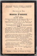 Bidprentje Elversele - D'Hooge Maria (1829-1908) - Andachtsbilder