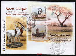 FDC/Année 2019 BF.N°34 : Espèces Protégées : Cobra Et Oryx Dammah () - Algerien (1962-...)