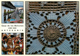 72693387 Orotava Tenerife Casa Los Balcones 1632 Eckblumenmotiv Stickerinnen Tra - Sonstige & Ohne Zuordnung