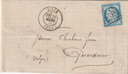 Lettre De Lille à Gérardmer LAC - 1849-1876: Periodo Clásico