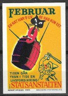 ERINNOFILI VIGNETTE CINDERELLA STATSANSTALTEN Cat Clown Circus Art Poster Stamp Vignette DENMARK - Vignetten (Erinnophilie)