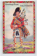 Scotland - SALTCOATS - Sachet Postcard - Bagpiper - Ayrshire