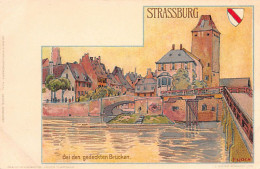 STRASBOURG - Les Ponts Couverts - Ed. J.Velten - Litho F HOCH - Strasbourg
