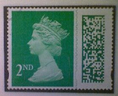 Great Britain, Scott MH500, Used (o), 2022 Machin, Queen Elizabeth II, 2nd, Emerald - Série 'Machin'
