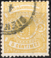 Luxembourg 1875 5 C Citron Yellow 1 Value Canceled - 1859-1880 Wapenschild