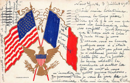 Usa - Patriotic Postcard - U.S. And French Flags - Embossed Postcard - Andere & Zonder Classificatie