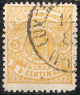 Luxembourg 1875 5 D Oliv-yellow 1 Value Canceled - 1859-1880 Armarios