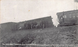 England - Yorks - CUDWORTH Railway Smash Showing Engine Of Scotch Express Overturned - Autres & Non Classés