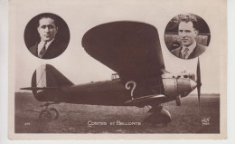 CPA Costes Et Bellonte (Portraits Des Pilotes Avec Leur Avion "Le Point D'Interrogation") - Airmen, Fliers