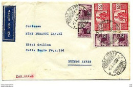 Democratica Lire 100 II° Lastra Coppia + Complementari Su Busta Via Aerea - 1946-60: Storia Postale