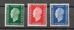 FRANCE YT 701D à 701F NEUF** TB - Unused Stamps