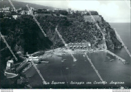 Ap517 Cartolina Vico Equense Spiaggia Con Castello Angioino Provincia Di Napoli - Napoli (Napels)