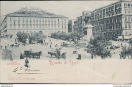 Ar287 Cartolina Ricordo Di Napoli  Citta' Piazza Del Municipio 1903 - Napoli (Naples)