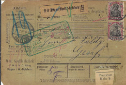 ALLEMAGNE Ca.1907: Bulletin D'Expédition De Hagen Pour Genève (Suisse) - Lettres & Documents