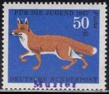 GERMANY(1967) Red Fox. Specimen (MUSTER) Overprint. Scott No B425, Yvert No 390. - Sonstige & Ohne Zuordnung