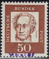 GERMANY(1961) Goethe. MUSTER (specimen) Overprint. Scott No 833. - Sonstige & Ohne Zuordnung