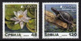 Serbia 2024 Europa CEPT Underwater Fauna & Flora Flower Nymphaea Alba Turtle Emys Orbicularis Set MNH - Serbia