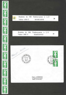 FRANCE YT N° 2627a, 2627 MARIANNE DE BRIAT ROULETTE YT N° 90  2,10 VERT, AVEC 3 TIMBRES NUMEROTES, ** Et Env - 1989-1996 Marianna Del Bicentenario