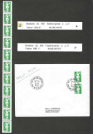 FRANCE YT N° 2627a, 2627 MARIANNE DE BRIAT ROULETTE YT N° 90  2,10 VERT, AVEC 3 TIMBRES NUMEROTES, ** Et Env - 1989-1996 Marianne (Zweihunderjahrfeier)