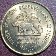 India 5 Rupees, 2010 Reserves Bank 75 Km387 - Inde