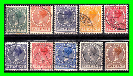 HOLANDA ( NEDERLAND - PAISES BAJOS ) SELLOS DEL AÑO 1924 - 1930 DE LA REINA GUILLERMINA - Used Stamps