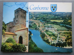 CP 31 Haute Garonne  CARBONNE  Multivues  Avec Blason Coll. Robert Lavat - Vue Aérienne  Et L'église 1970 - Autres & Non Classés