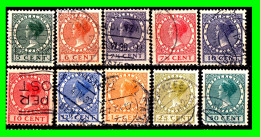 HOLANDA ( NEDERLAND - PAISES BAJOS ) SELLOS DEL AÑO 1924 - 1930 DE LA REINA GUILLERMINA - Used Stamps