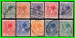 HOLANDA ( NEDERLAND - PAISES BAJOS ) SELLOS DEL AÑO 1924 - 1930 DE LA REINA GUILLERMINA - Used Stamps