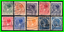 HOLANDA ( NEDERLAND - PAISES BAJOS ) SELLOS DEL AÑO 1924 - 1930 DE LA REINA GUILLERMINA - Used Stamps