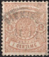 Luxemburg 1875 Armories 1 C Perf 13  1 Value Cancelled - 1859-1880 Wapenschild