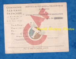 Billet Ancien D' Avion Spécial - Compagnie Aérienne Française - 6 Novembre 1930 - Cachet Agence Gallia Tours à Cannes - Other & Unclassified