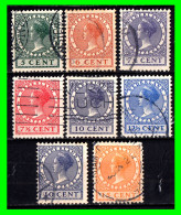 HOLANDA ( NEDERLAND - PAISES BAJOS ) SELLOS DEL AÑO 1924 - 1930 DE LA REINA GUILLERMINA - Used Stamps